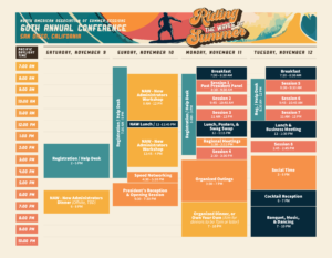 Conference schedule for NAASS 60th annual conference.